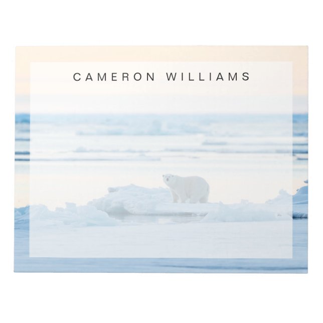 Ice & Snow | Polar Bear Iceberg Norway Notepad (Front)