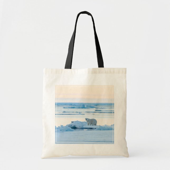Ice & Snow | Polar Bear Iceberg Norway Tote Bag (Front)