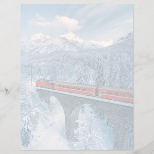 Ice & Snow Red Bernina Express Train Switzerland