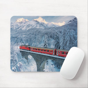 Ice & Snow   Red Bernina Express Train Switzerland Mouse Pad