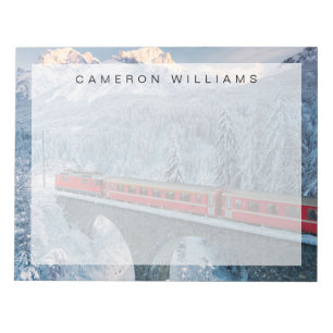 Ice & Snow Red Bernina Express Train Switzerland Notepad