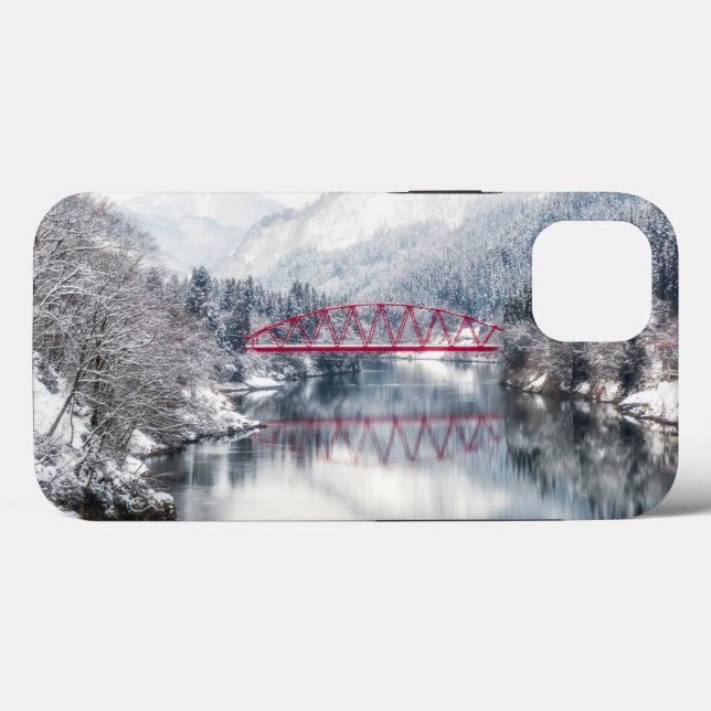 Ice & Snow | Red Bridge in Winter, Japan Case-Mate iPhone Case (Back (Horizontal))