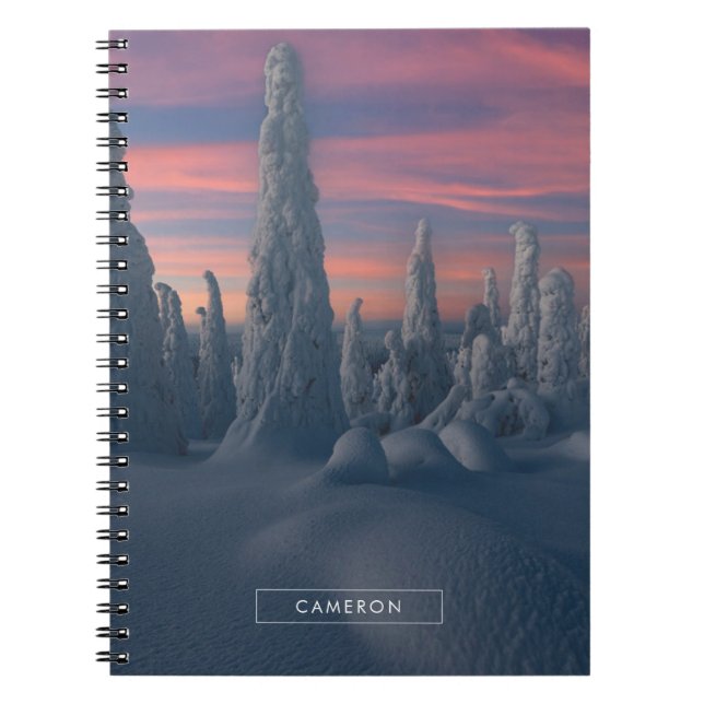 Ice & Snow | Snow Covered Trees, Lapland, Finland Notebook (Front)