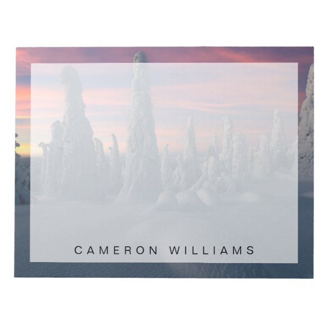 Ice & Snow | Snow Covered Trees, Lapland, Finland Notepad (Front)