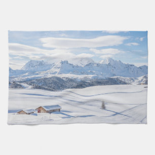 Ice & Snow Snowscape European Alps, Italy Tea Towel