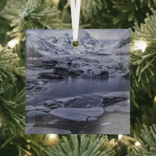 Ice & Snow | Sólheimajökull Glacier, Iceland Glass Tree Decoration (Insitu)
