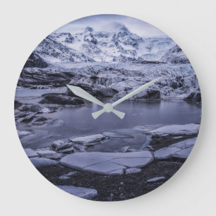 Ice & Snow Sólheimajökull Glacier, Iceland Large Clock