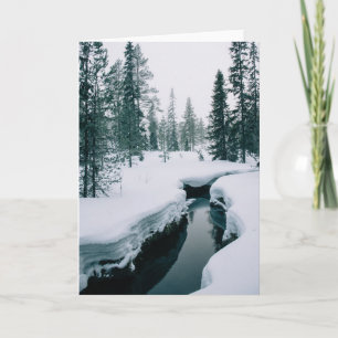 Ice & Snow Stream in a Snowy Winter Landscape Card