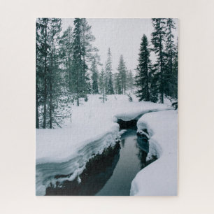 Ice & Snow   Stream in a Snowy Winter Landscape Jigsaw Puzzle
