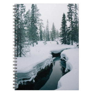 Ice & Snow Stream in a Snowy Winter Landscape Notebook