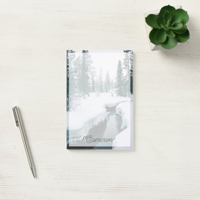 Ice & Snow | Stream in a Snowy Winter Landscape Post-it Notes (Office)