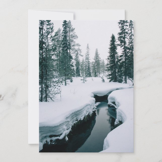 Ice & Snow | Stream in a Snowy Winter Landscape Thank You Card (Front)