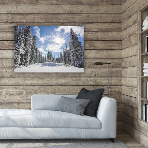 Ice & Snow Sunrise Winter Snow Alberta, Canada Canvas Print