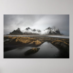 Ice & Snow Vestrahorn Mountain, Iceland Poster