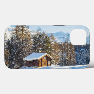 Ice & Snow   Winter Log Cabin Swiss Alps iPhone 13 Case