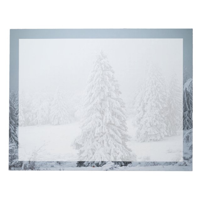 Ice & Snow | Woodland, Swiss Alps Notepad (Front)