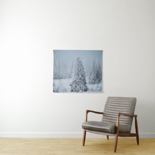 Ice & Snow Woodland, Swiss Alps Tapestry