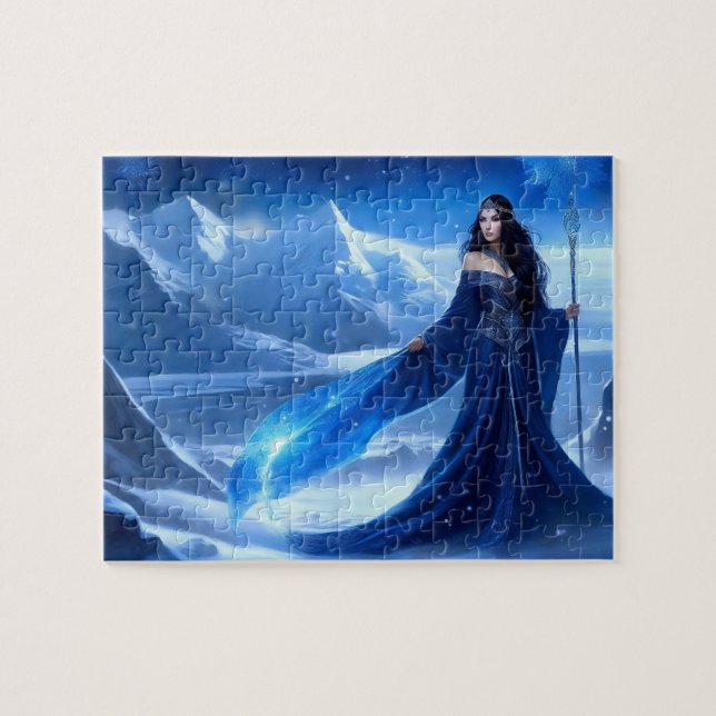 Ice Sorceress of the Tundra Snowflake Jigsaw Puzzle (Horizontal)