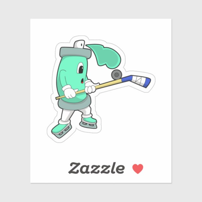 Ice spray at Ice hockey with Ice hockey stick (Sheet)