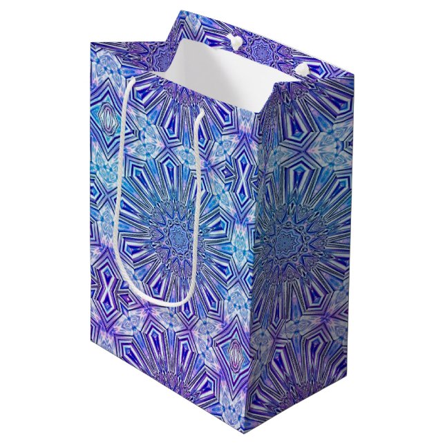 Ice Star Kaleidoscope Pattern Gift Bag (Front Angled)