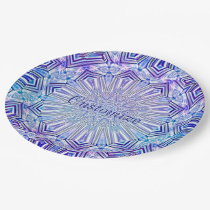 Ice Star Kaleidoscope Pattern Paper Plates 2
