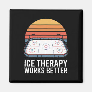 Ice Therapy Works Better Hockey Rink Retro Magnet