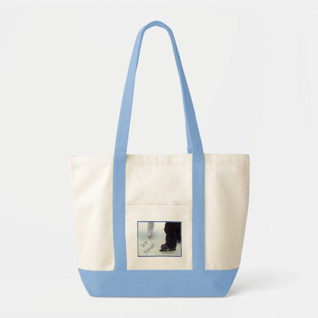 'Ice Time' Canvas Pocket Tote (Front)