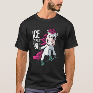 Ice To Meet You - Figure Skater Unicorn Ice Skatin T-Shirt
