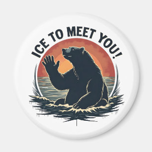 Ice To Meet You Polar Bear Christmas Gift Magnet