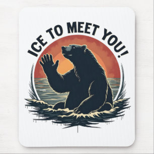 Ice To Meet You Polar Bear Christmas Gift Mouse Pad