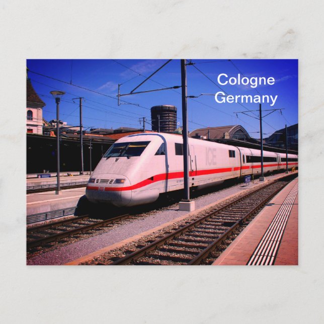 ICE train in Cologne Postcard (Front)