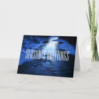 Ice winter river season's greetings card