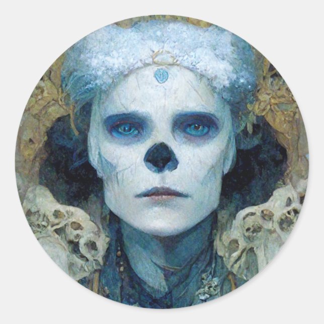Ice Witch 3 Fantasy Sci-Fi Classic Round Sticker (Front)