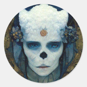 Ice Witch Fantasy Sci-Fi Art Classic Round Sticker