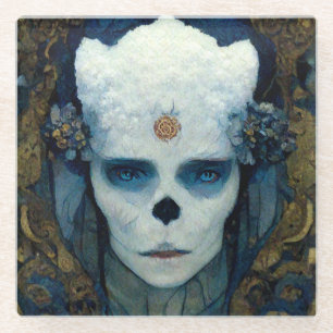 Ice Witch Fantasy Sci-Fi Art Glass Coaster