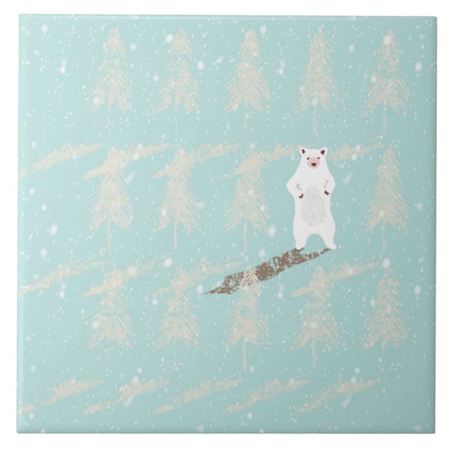 Icebear in snow forest tile (Front)