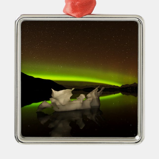 Iceberg Aurora Metal Tree Decoration (Front)