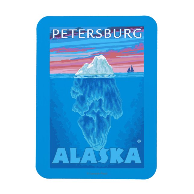 Iceberg Cross-Section - Petersburg, Alaska Magnet (Vertical)