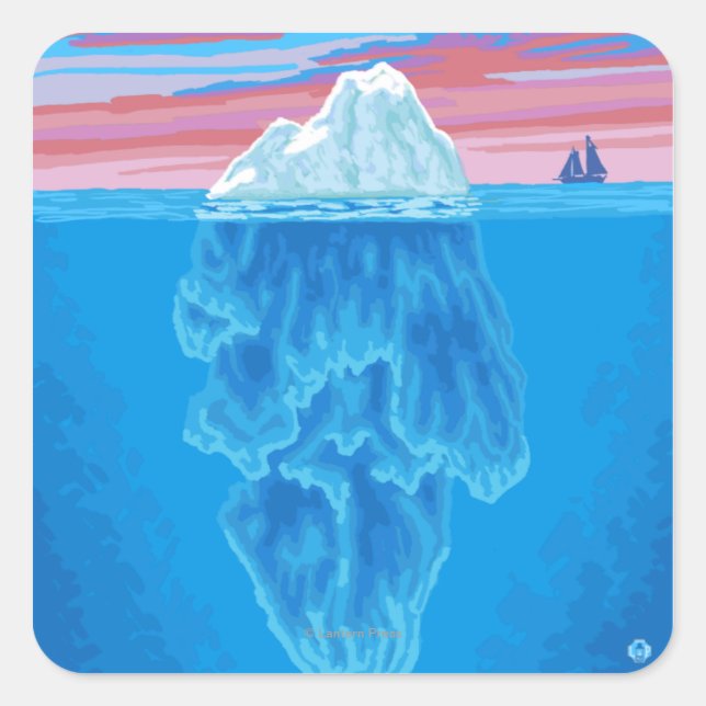 Iceberg Cross-Section - Seward, Alaska Square Sticker (Front)