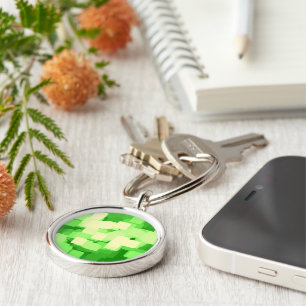 "Iceberg" Geometric Art Key Ring
