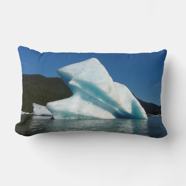 Iceberg on Mendenhall Lake in Alaska Lumbar Cushion (Front)