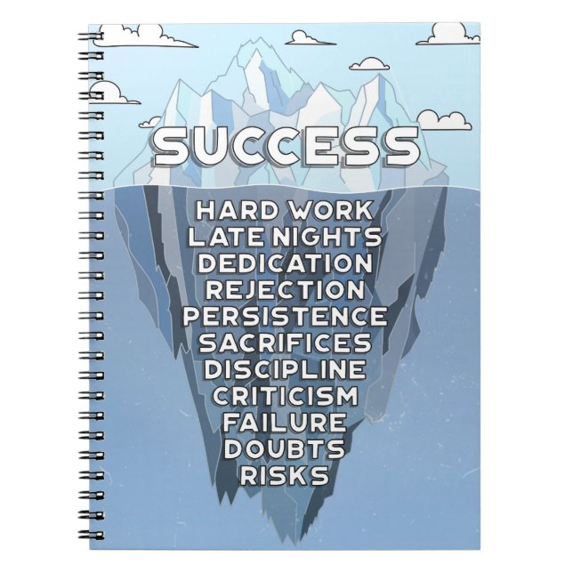 Iceberg Success Mountain Motivation Quote Notebook (Front)