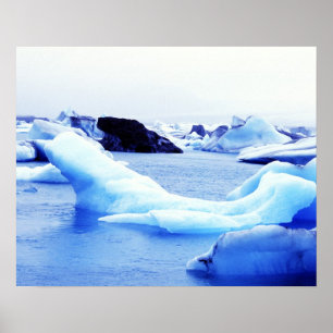 Icebergs at Jokulsarlon Lagoon Poster