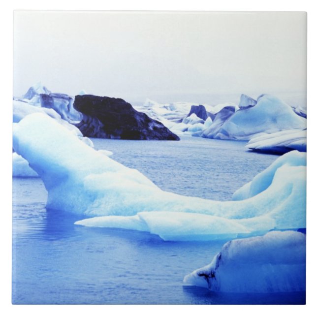 Icebergs at Jokulsarlon Lagoon Tile (Front)