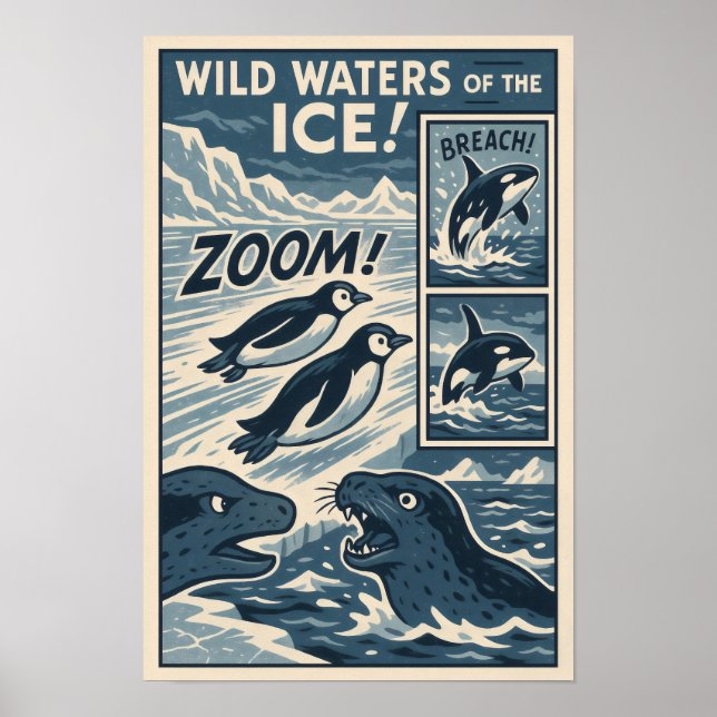 Icebound Adventure – Penguins, Orcas & Seals Poster (Front)