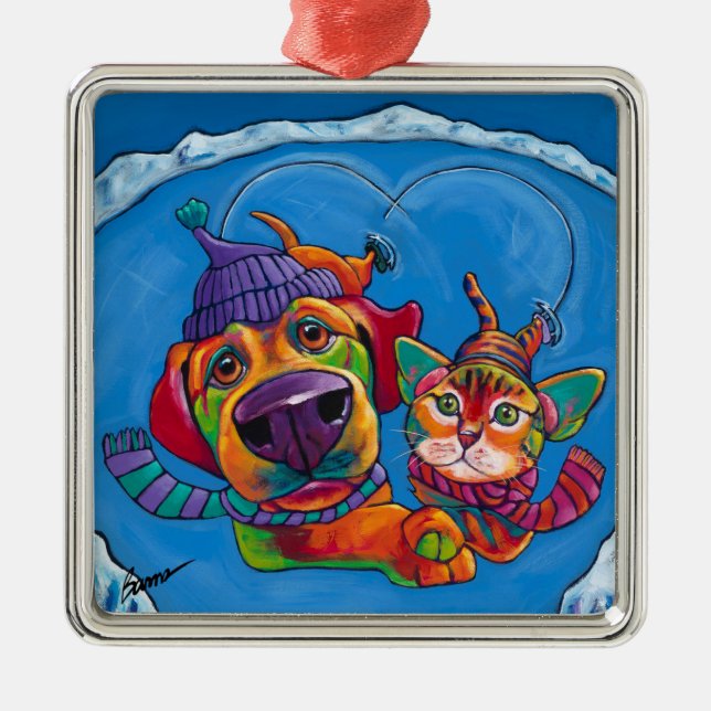 Icecapaws Holiday Ornament by Ron Burns (Front)