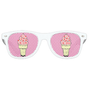 Icecream Cone Adult Party Shades,Pink Retro Sunglasses