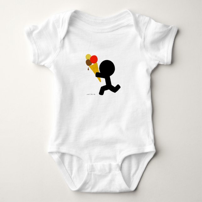 Icecream for Baby stick figure Bodysuit (Front)