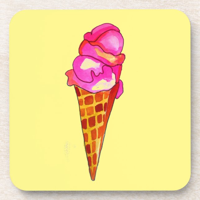 icecream gelato cute food art coaster (Front)