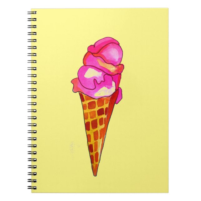 icecream gelato cute food art spiral notebook (Front)